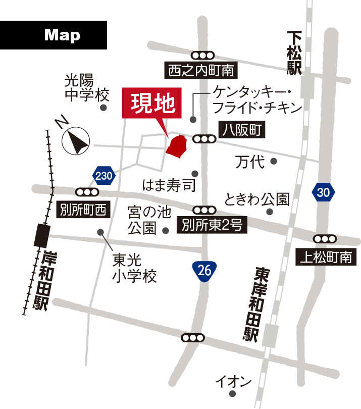 別所町の現地周辺マップ