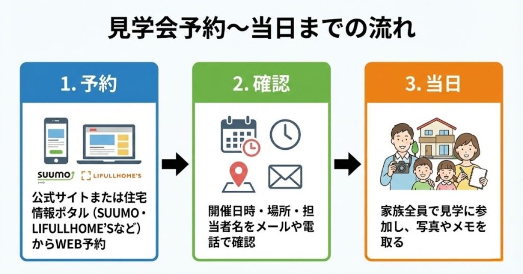 「見学会準備フロー（フローチャート）