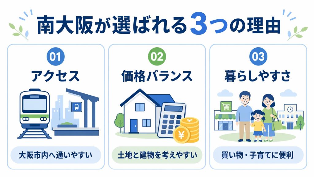 南大阪が選ばれる3つの理由