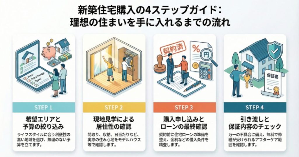 新築住宅購入の4ステップガイド：理想の住まいを手に入れるまでの流れ