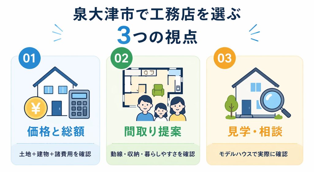 泉大津市で工務店を選ぶ3つの視点