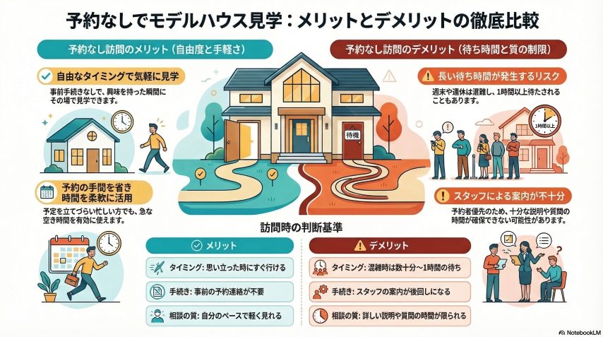 予約なしでモデルハウス見学:メリットとデメリットの徹底比較