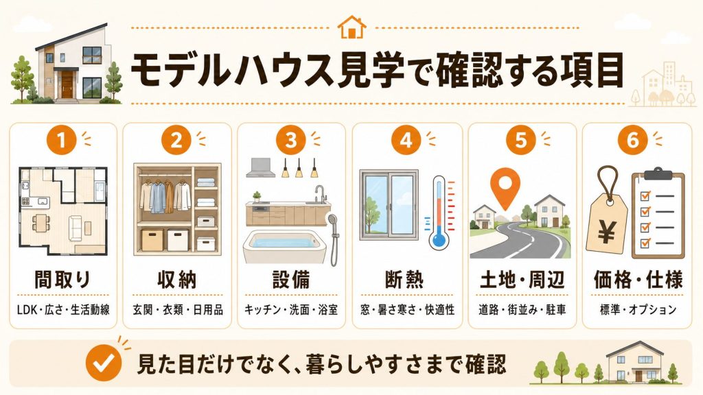 モデルハウス見学で確認する項目