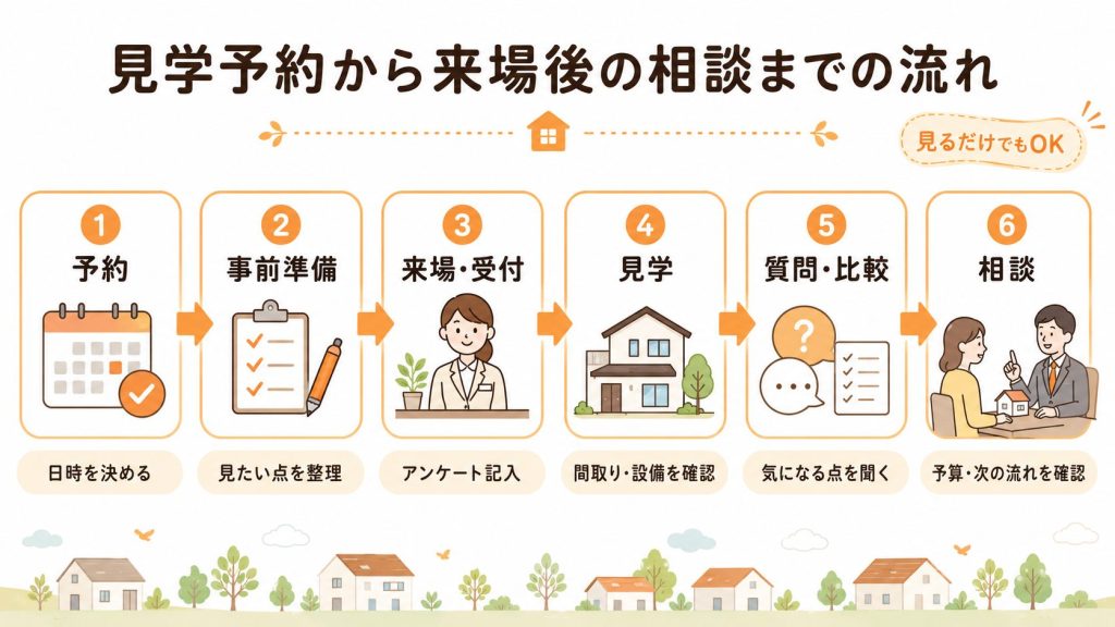 見学予約から来場後の相談までの流れ