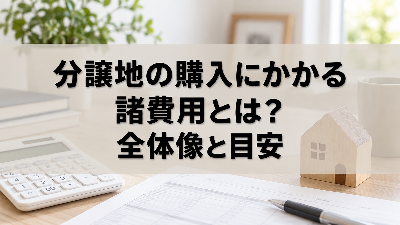 分譲地の購入にかかる諸費用とは？全体像と目安（イメージ）