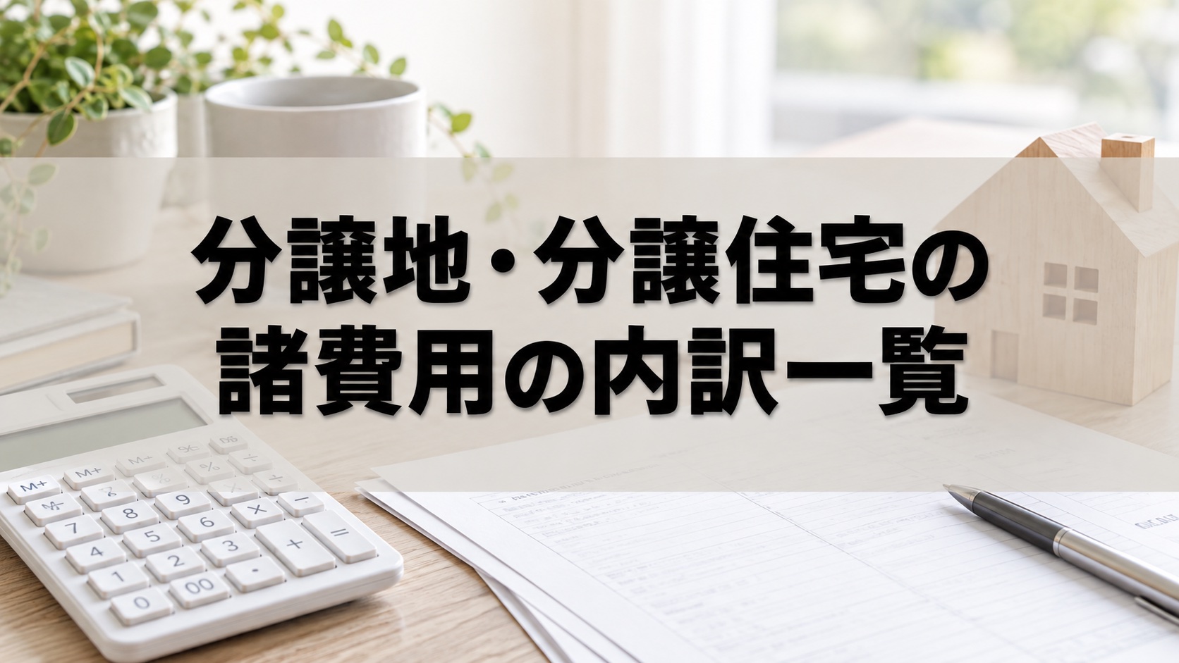 分譲地・分譲住宅の諸費用の内訳一覧（イメージ）