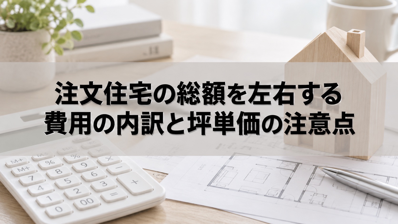 注文住宅の総額を左右する費用の内訳と坪単価の注意点(イメージ)