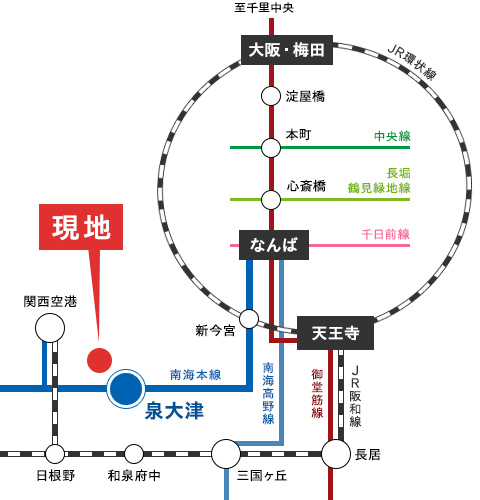 大阪府和泉市　プレミアタウン唐国Ⅳ　路線図