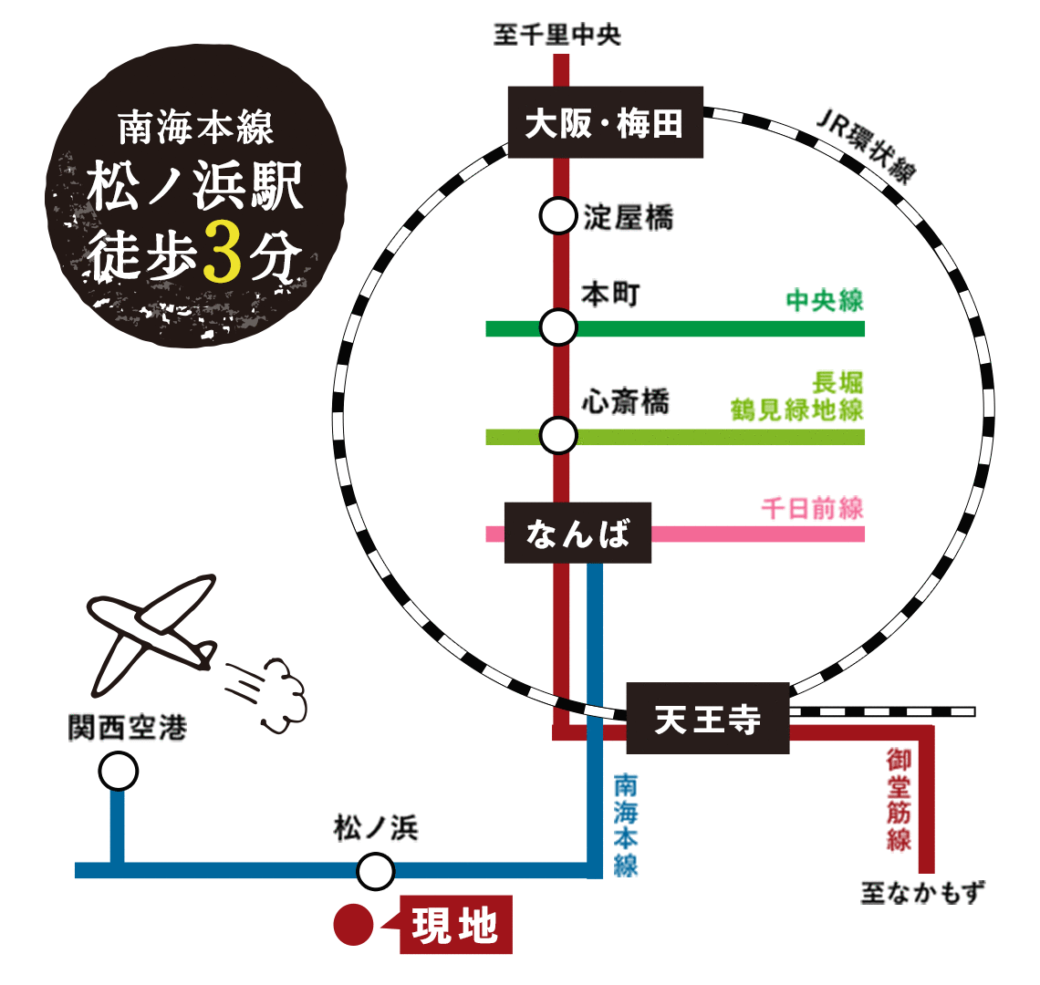 大阪府泉大津市　プレミアタウン二田町　路線図