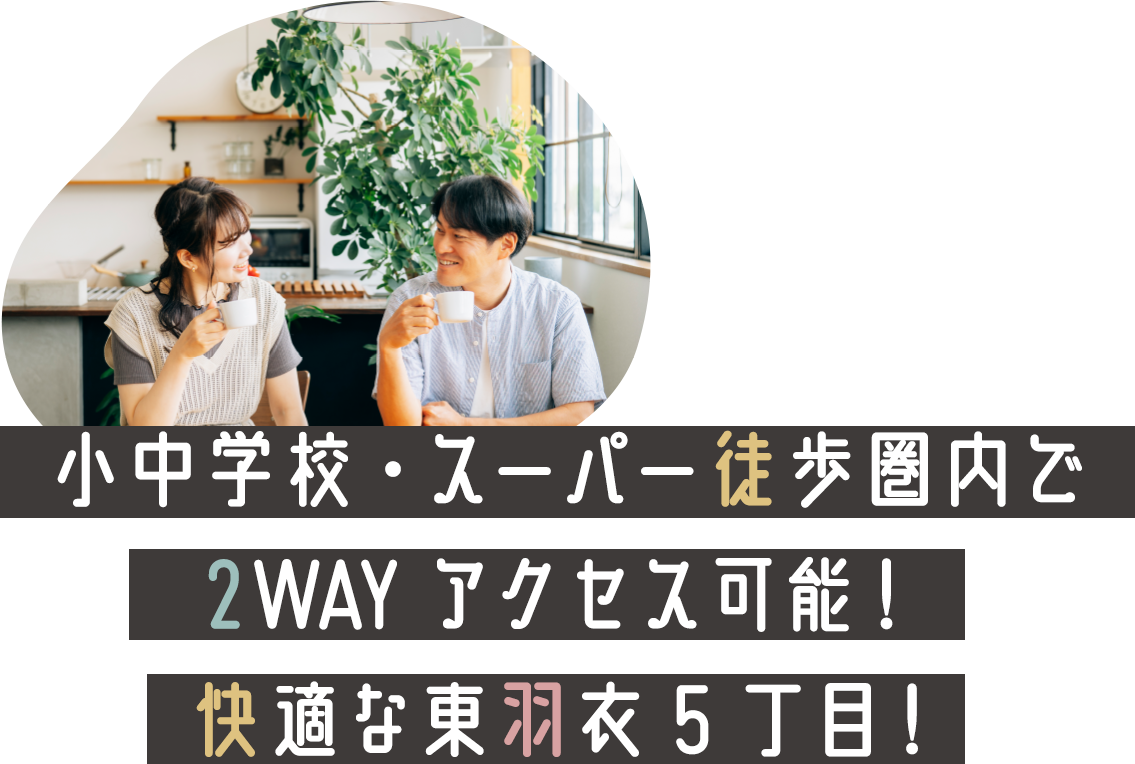 小中学校・スーパー徒歩圏内で2WAY アクセス可能！快適な東羽衣5丁目！