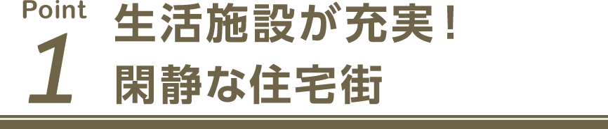 ポイント1 生活施設が充実！閑静な住宅街