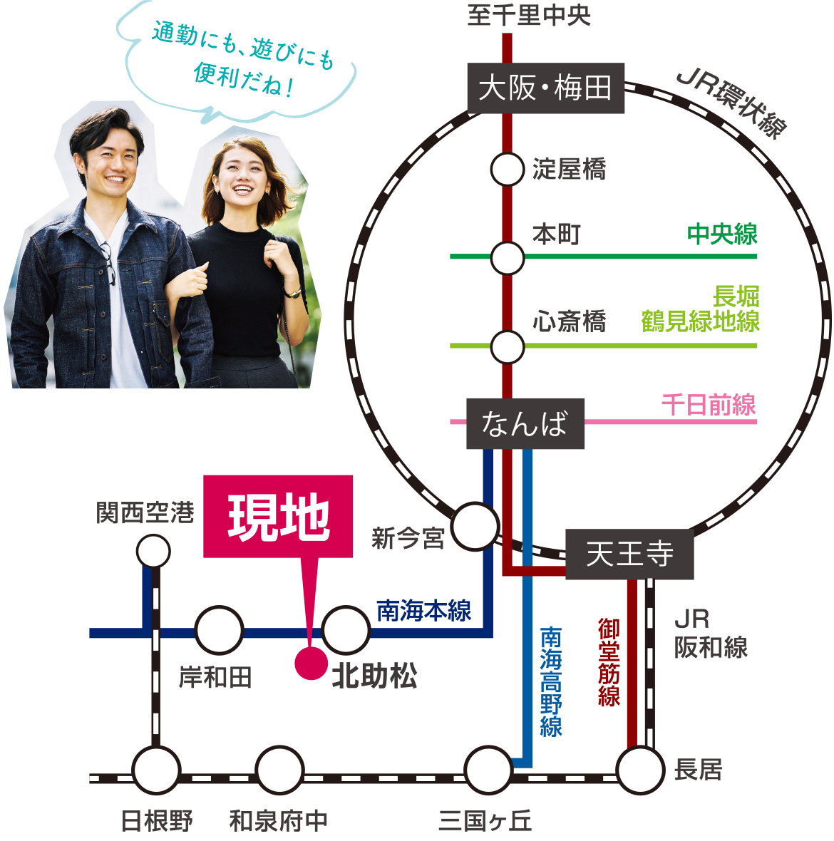 プレミアタウン東助松4　路線図