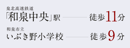 いぶき野小学校まで徒歩約9分