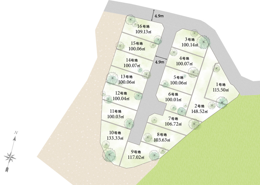 大阪府和泉市　プレミアタウン唐国Ⅳ　区画図