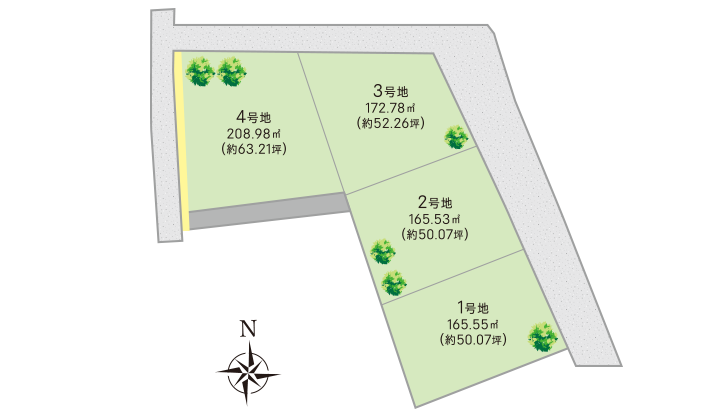 大阪府岸和田市　プレミアタウン下松Ⅲ　区画図