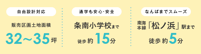 自由設計対応　通学も安心・安全　なんばまでスムーズ