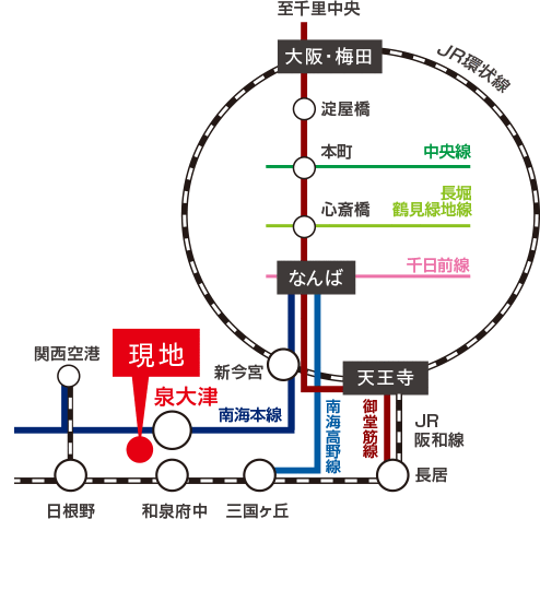大阪府泉大津　昭和町8　路線図