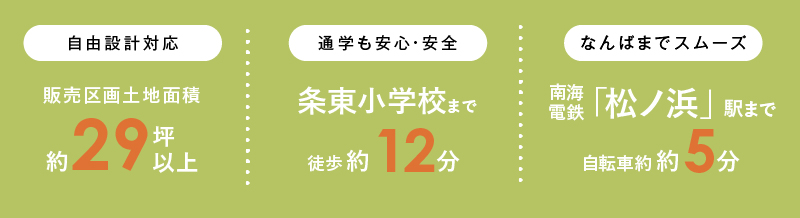 自由設計対応　通学も安心・安全　なんばまでスムーズ