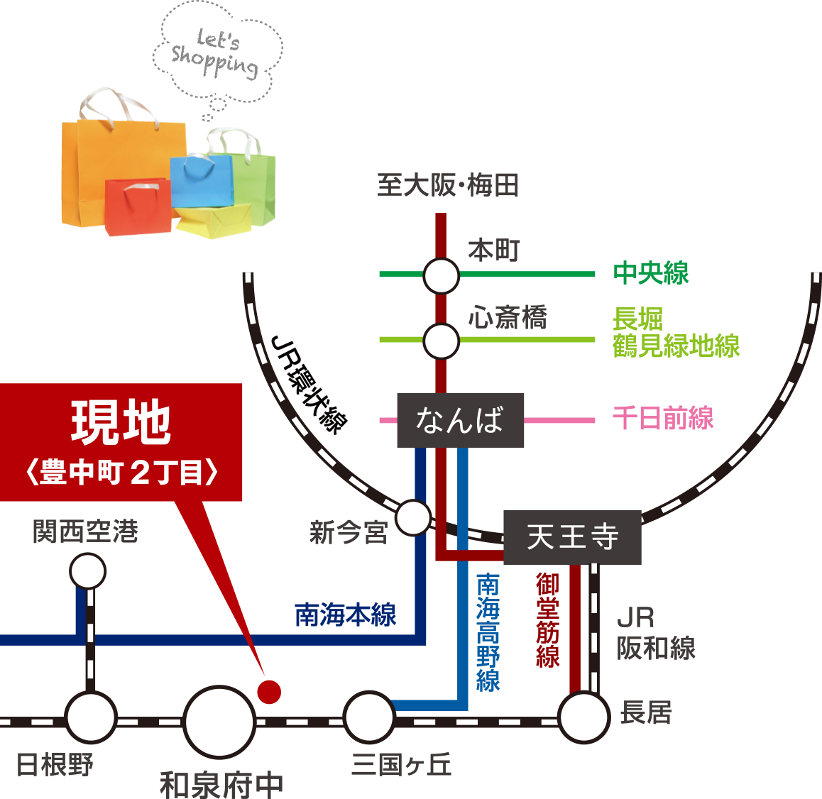 泉大津市　プレミアタウン豊中町2丁目　路線図